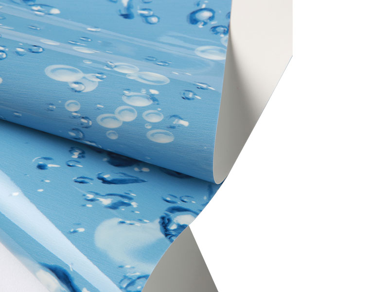Putih di belakang, filem siling PVC biru-18